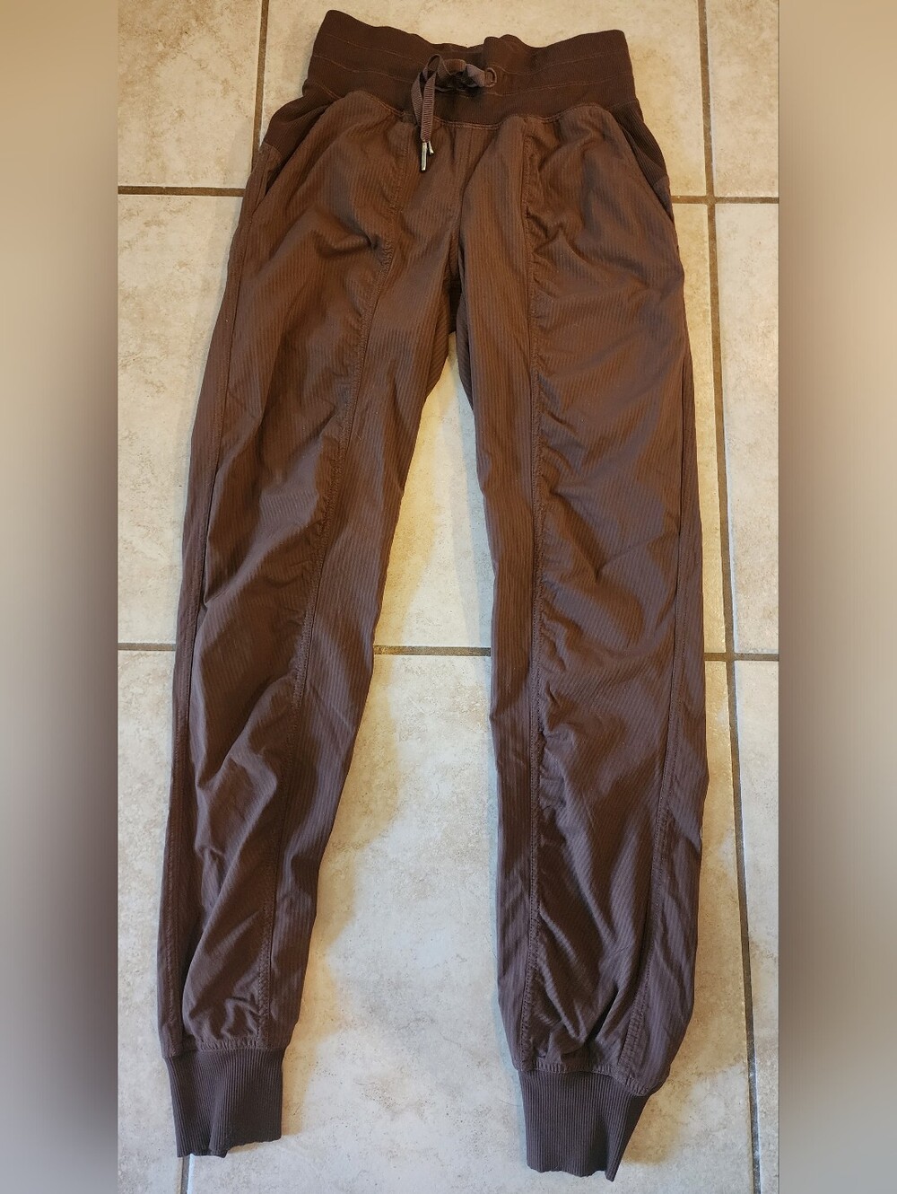 Womens Lululemon Brown Espresso Pants Joggers Drawstring Size 0